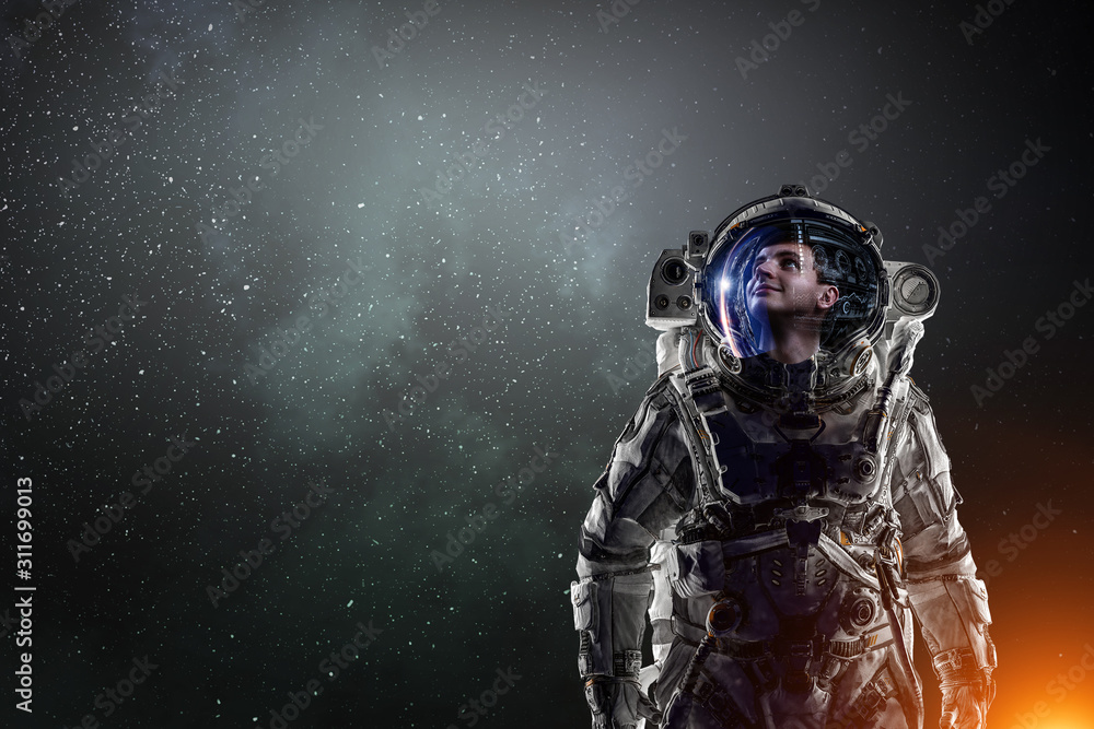 Canvas Prints exploring outer space. mixed media
