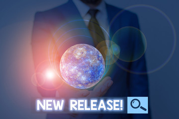 Handwriting text New Release. Conceptual photo announcing something newsworthy recent product...