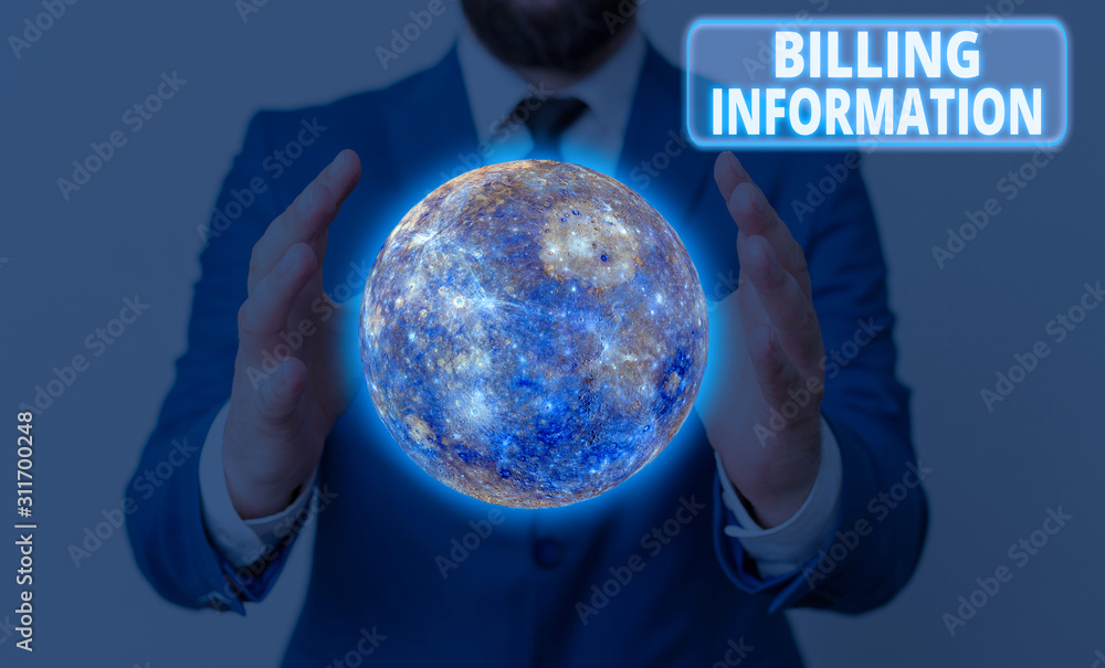Poster conceptual hand writing showing billing information. concept meaning address connected to a specific
