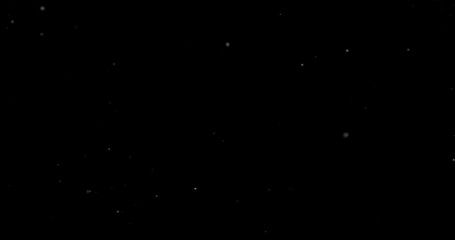Flying dust particles on a black background