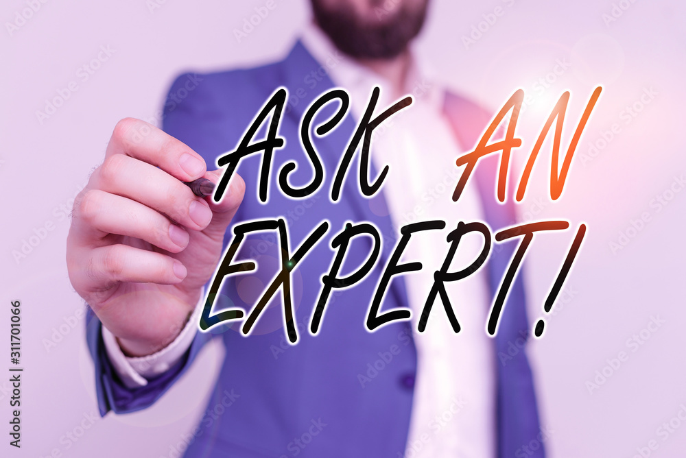 Poster word writing text ask an expert. business photo showcasing confirmation that have read understand an