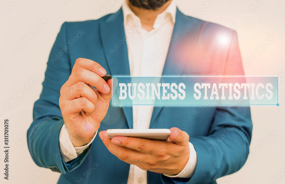 Poster writing note showing business statistics. business concept for science of intelligent decision makin