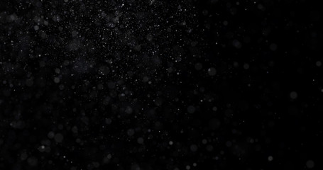 Natural white winter snowfall on a black background