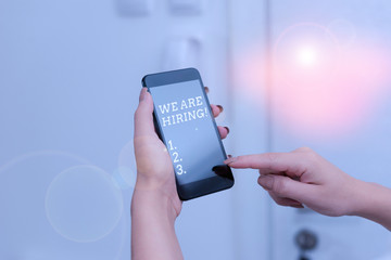 Handwriting text We Are Hiring. Conceptual photo recently you employ someone or pay someone to do...