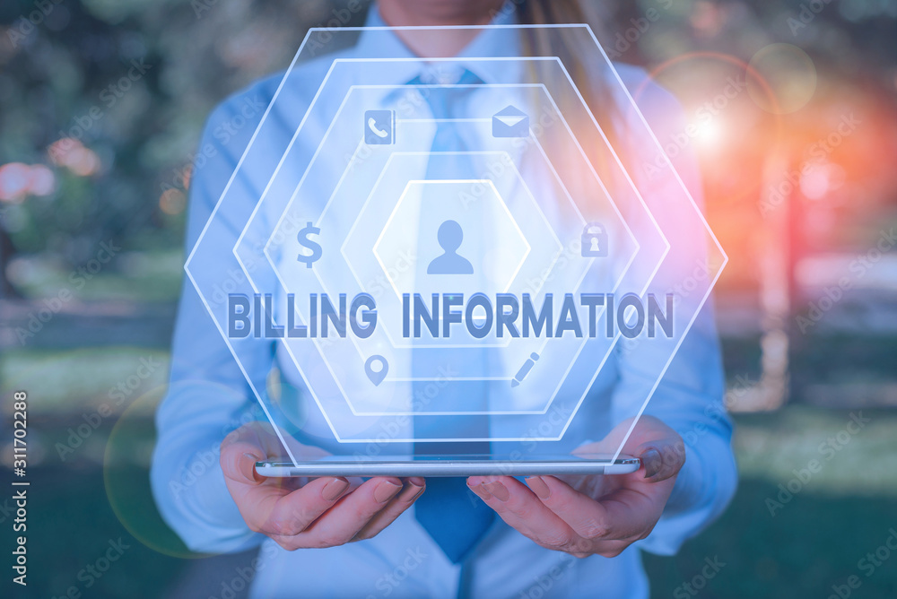 Poster handwriting text writing billing information. conceptual photo address connected to a specific form 