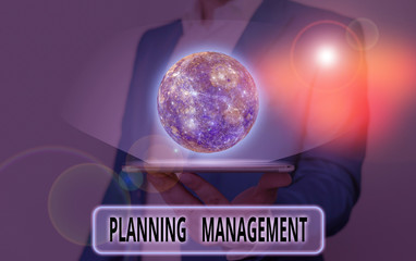 Word writing text Planning Management. Business photo showcasing act or process of making or...