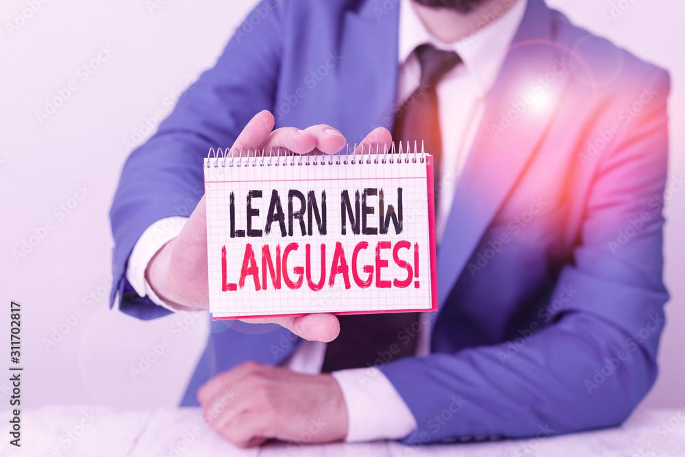 Poster conceptual hand writing showing learn new languages. concept meaning developing ability to communica