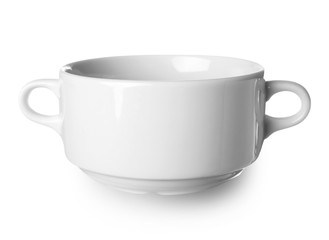 Empty ceramic pot on white background