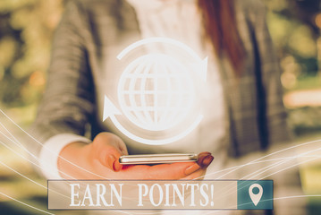 Handwriting text Earn Points. Conceptual photo collecting scores in order qualify to win big prize