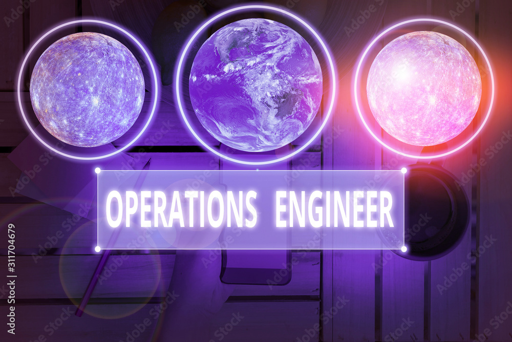 Poster writing note showing operations engineer. business concept for analyze and design operation that wil