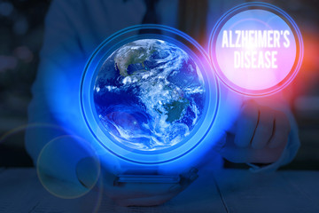 Writing note showing Alzheimer S Is Disease. Business concept for Advanced mental deterioration that occur in old age Elements of this image furnished by NASA