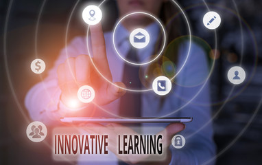 Text sign showing Innovative Learning. Business photo showcasing Interdisciplinary teaching that stirs analytic thinking