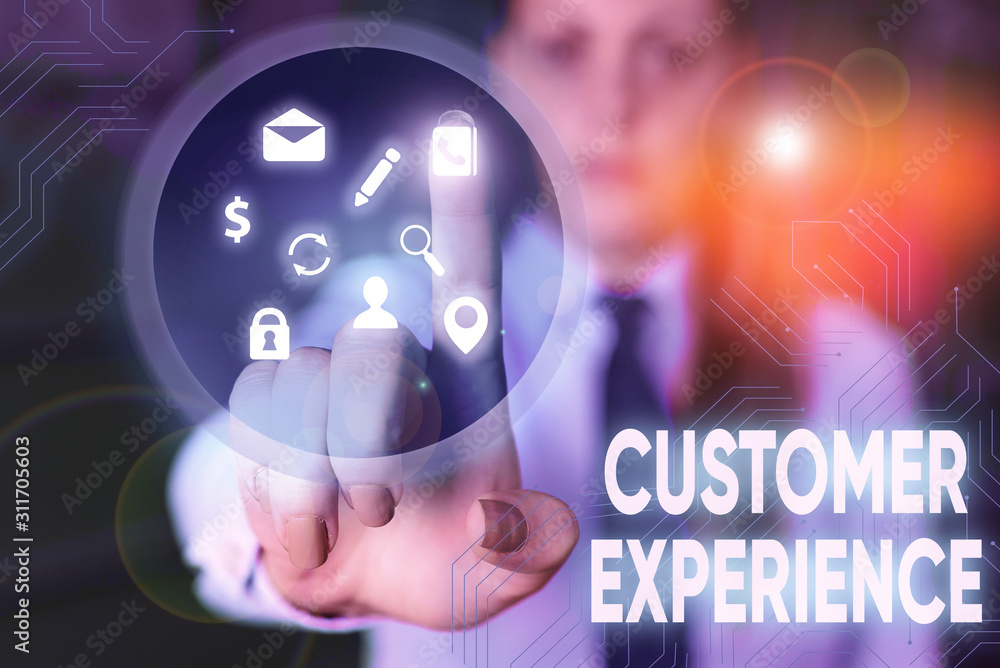 Poster conceptual hand writing showing customer experience. concept meaning product of an interaction betwe