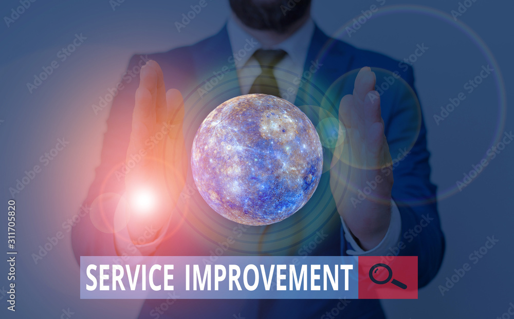 Poster text sign showing service improvement. business photo showcasing continuous actions that lead to bet