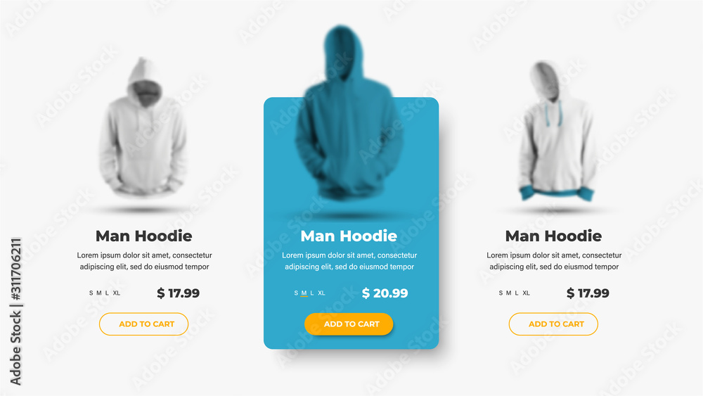 Poster set of vector product card templates for online clothing store. ui web banner design