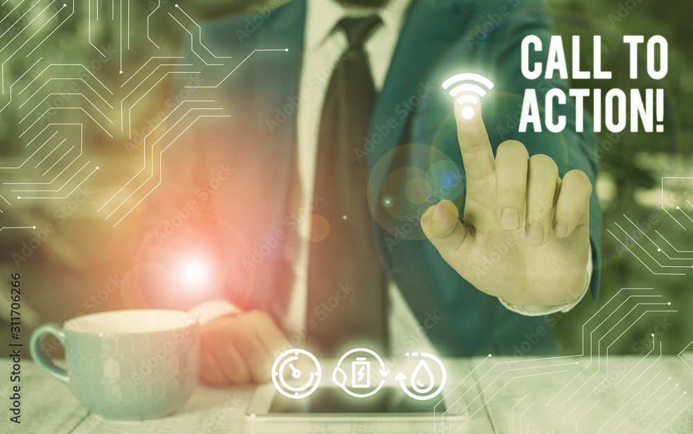 Poster text sign showing call to action. business photo showcasing exhortation do something in order achiev