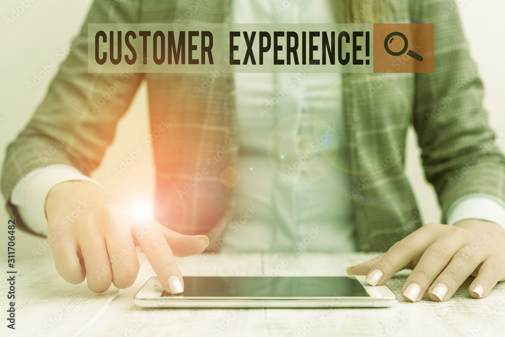 Poster conceptual hand writing showing customer experience. concept meaning product of interaction between 