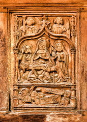 Porte de l'église de Névache, France 