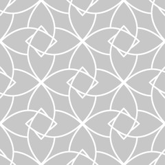 Seamless pattern in arabic style. Gray and white background