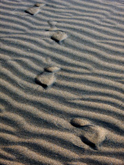 Fototapeta na wymiar footprints in the sand, spain, spanien