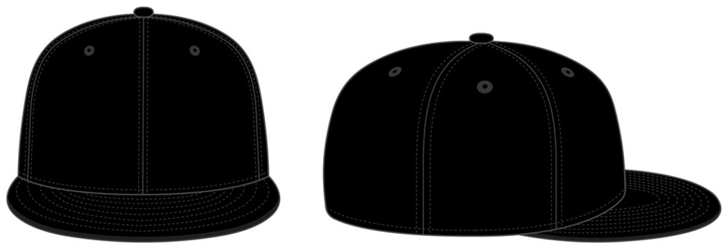 Baseball cap template vector illustration / black