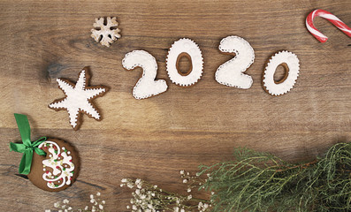 Background with numbers 2020. greeting card.