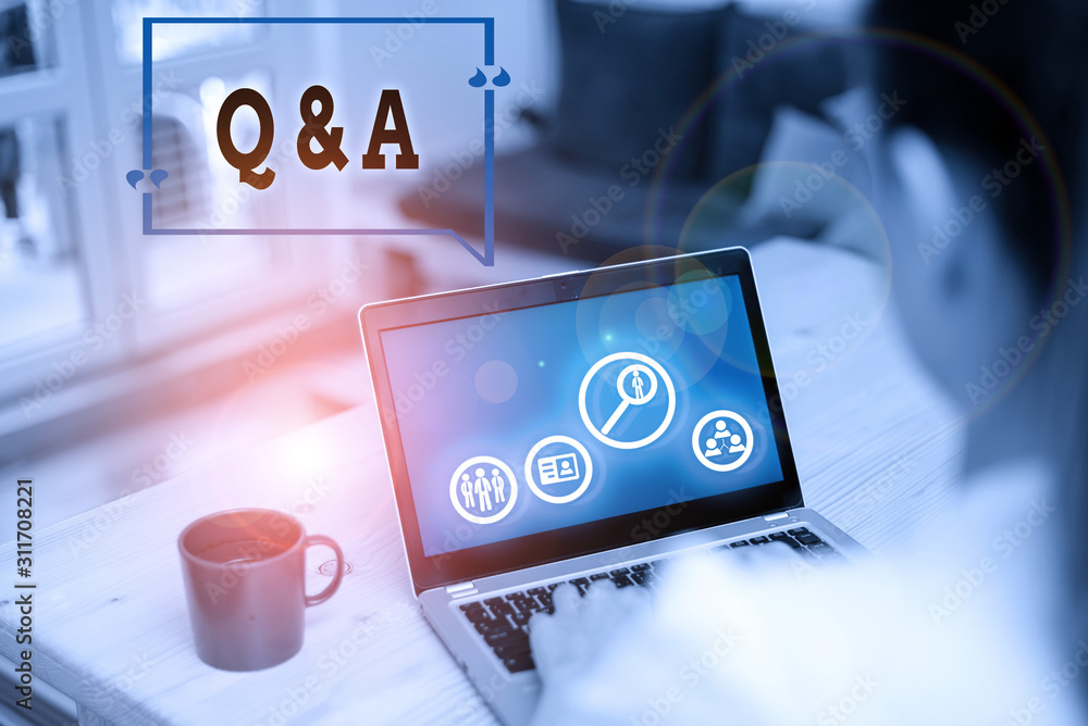 Poster text sign showing q and a. business photo showcasing a period of time or an occasion when someone an