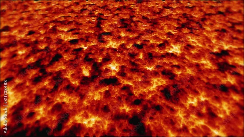 Poster surface of red orange lava flowing down background 3d rendering