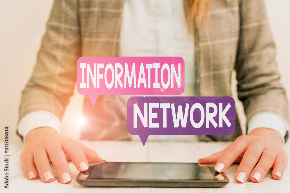 Poster word writing text information network. business photo showcasing computers were linked together to s