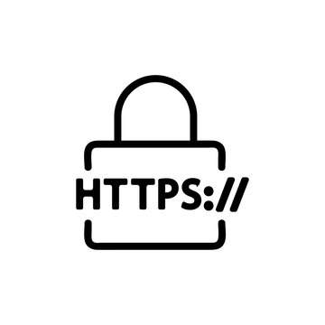 https protocol vector thin line sign. Isolated contour symbol illustration