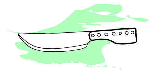 Kitchen knife doodle.Vector hand-drawn illustration isolated on a beautiful background