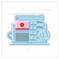 Business video marketing content online concept