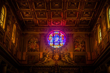 Fototapeta na wymiar Italy / Rome 14. December 2019 Basilica of Santa Maria Maggiore, photo of one of the halls