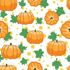 Seamless vector pumpkin pattern illustration