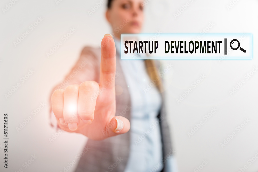 Poster conceptual hand writing showing startup development. concept meaning efficiently develop and validat