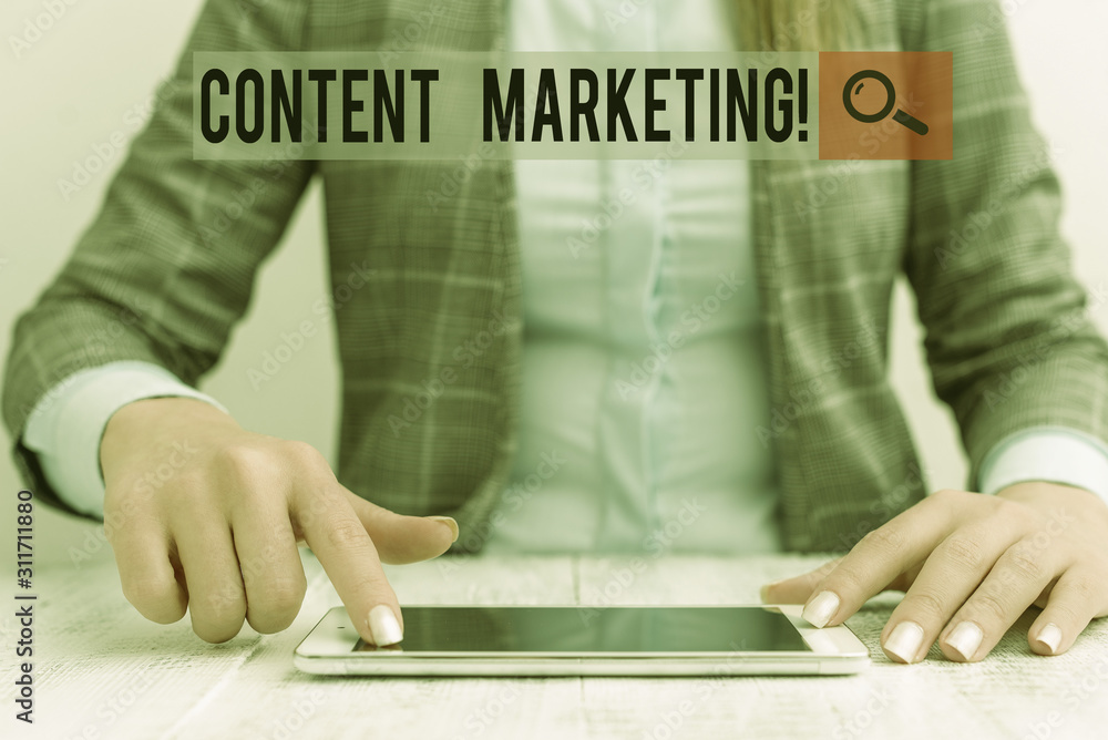 Poster conceptual hand writing showing content marketing. concept meaning involves creation and sharing of 