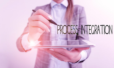 Word writing text Process Integration. Business photo showcasing sharing of data and events between...