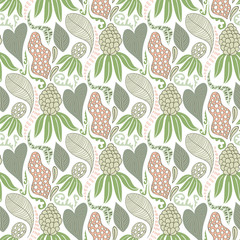 Vector Seamless Tough  Pattern with Flowers