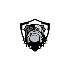 logo design of guard dog vector. pitbull design