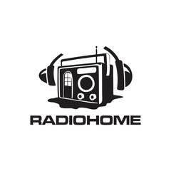 logo design vector home radio broadcast