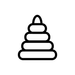 Children pyramid icon vector. A thin line sign. Isolated contour symbol illustration