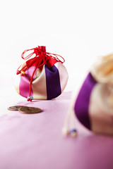 Korean traditional gifts and coins.