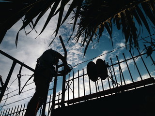 Working man in shadow