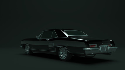 Obraz na płótnie Canvas Powerful Black Gangster Luxury 1960's Style Car
