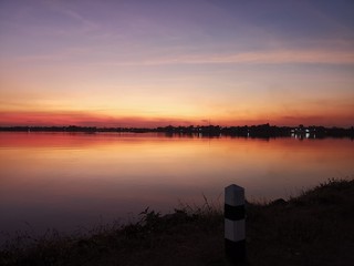 sunset on lake