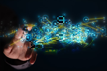 Innovation futuristic digital data binary code background technology