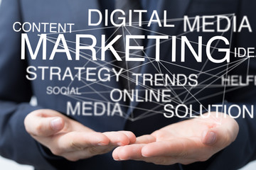 marketing digital concept in hand