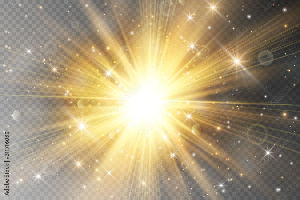 Poster light glow effect stars. vector sparkles on transparent background. christmas abstract pattern. spar