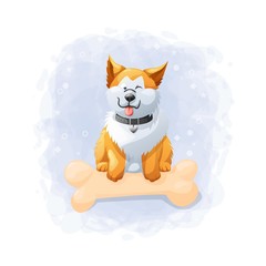 Cartoon Cute Dog Illustration Vector