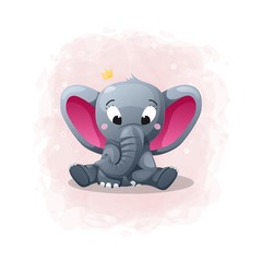 Cartoon Cute Elephant Illustration Vector